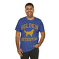 Golden Retrievers Collegiate Unisex Tee, with Distressed Gold Print