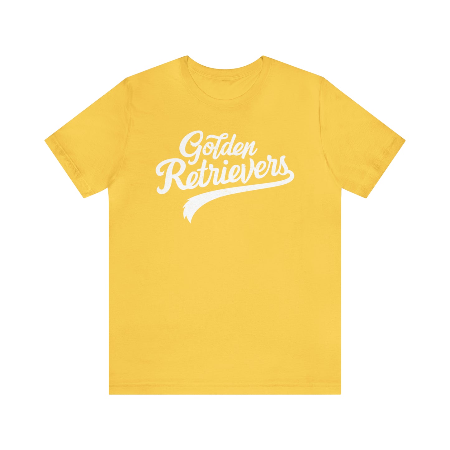 Golden Retrievers Script Unisex Tee, with Distressed White Print