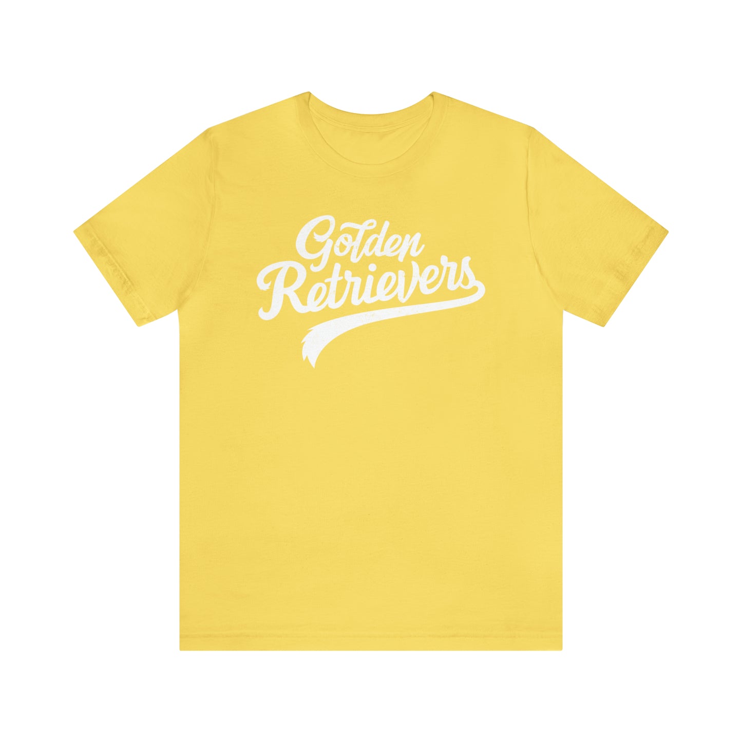 Golden Retrievers Script Unisex Tee, with Distressed White Print