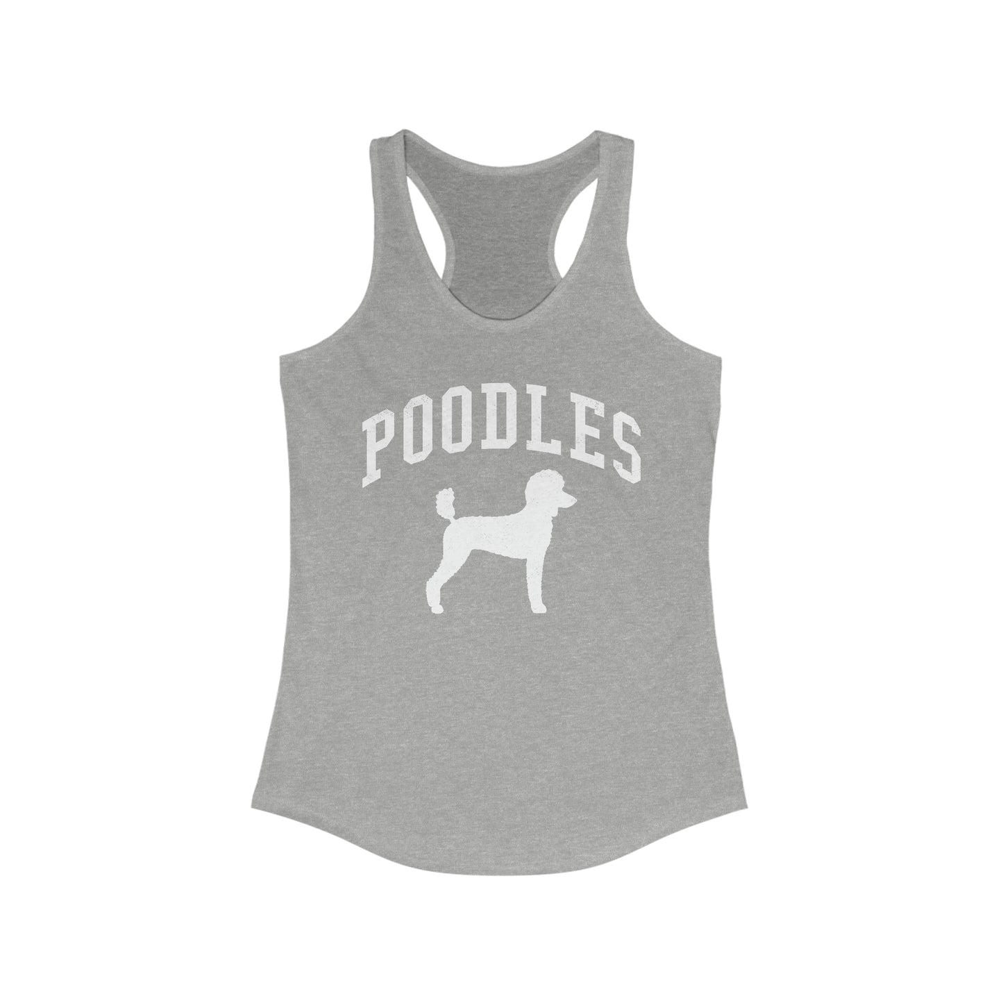 Poodles Collegiate, Women's Racerback Tank, Distressed Print