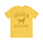 Golden Retrievers Collegiate Unisex Tee, with Distressed Gold Print