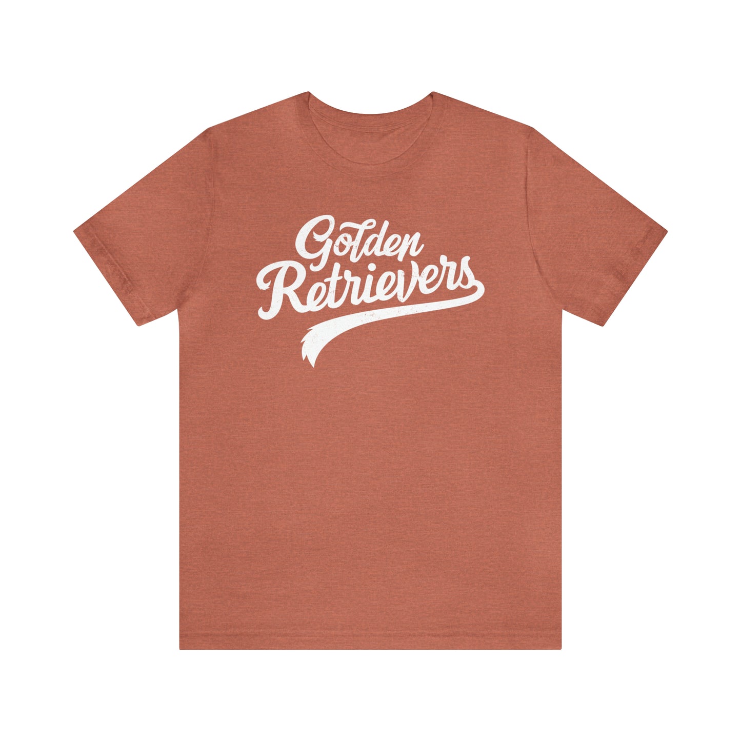 Golden Retrievers Script Unisex Tee, with Distressed White Print