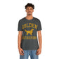 Golden Retrievers Collegiate Unisex Tee, with Distressed Gold Print