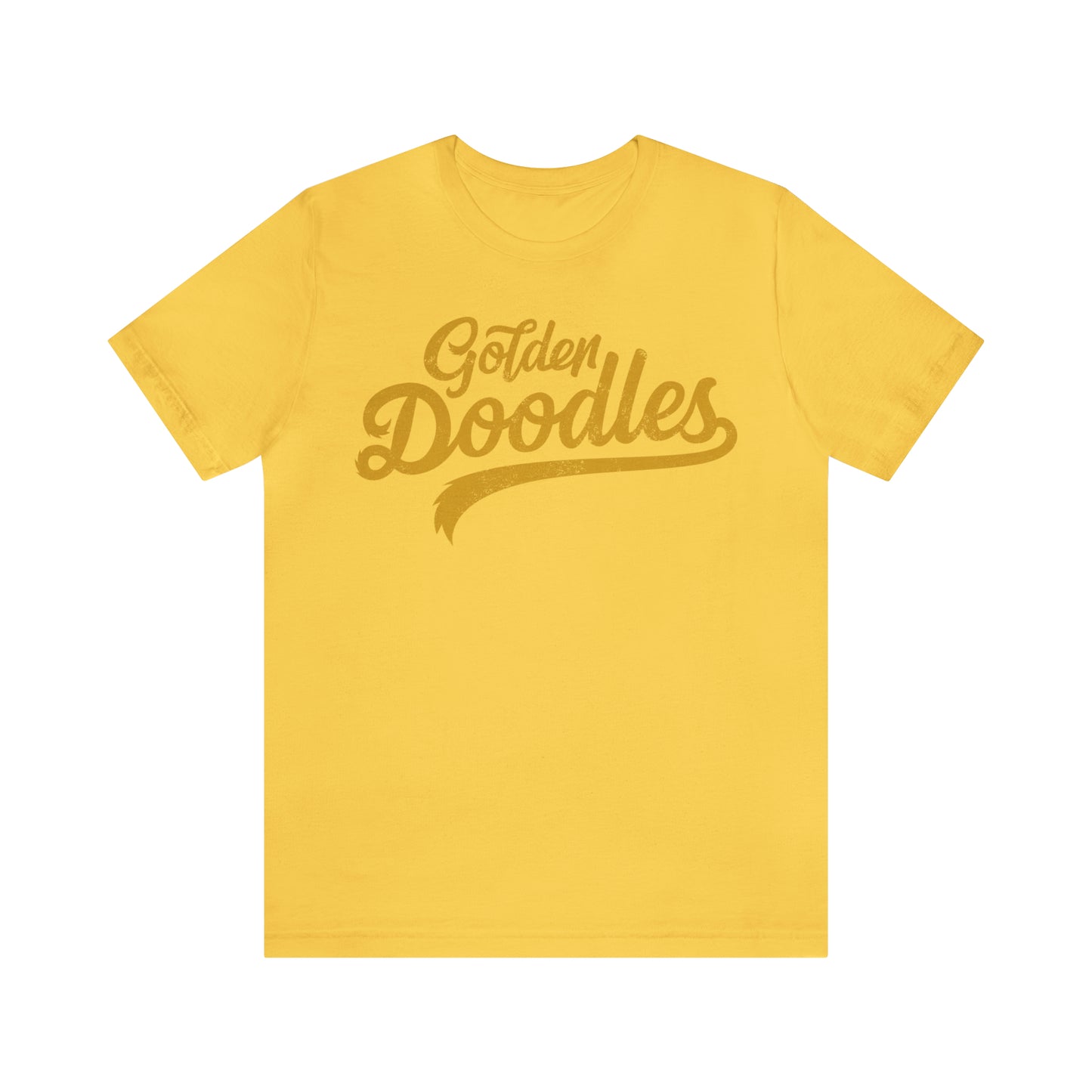 Golden Doodles, Unisex Short Sleeve Tee, Distressed Gold Print