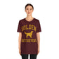 Golden Retrievers Collegiate Unisex Tee, with Distressed Gold Print