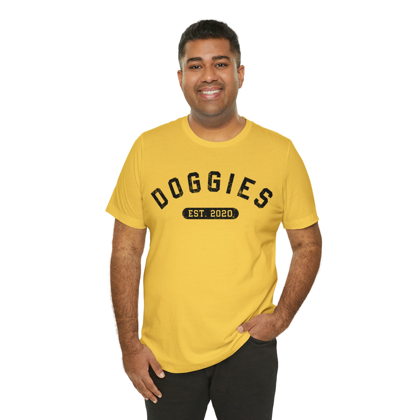 DOGGIES EST. 2020, Bella Canvas, Unisex Short Sleeve Tee, Distressed Print