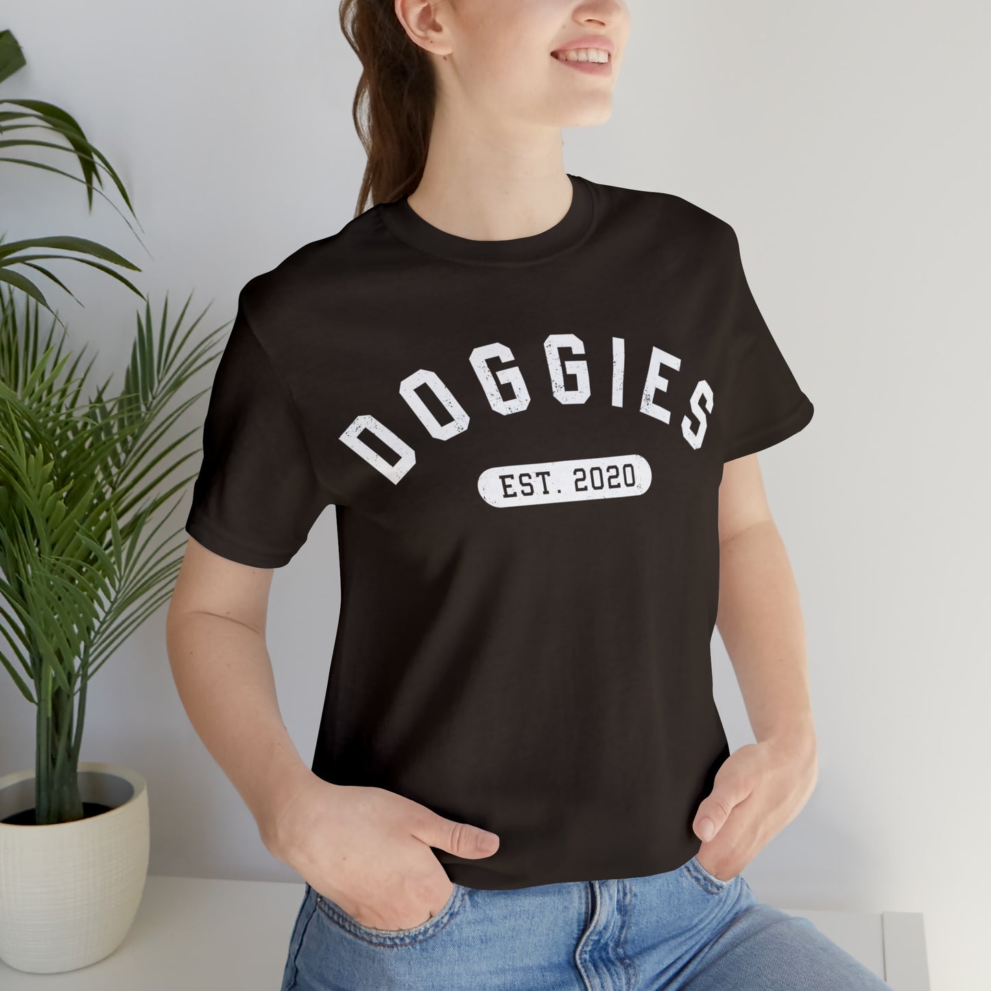 DOGGIES EST. 2020, Bella Canvas, Unisex Short Sleeve Tee, Distressed Print