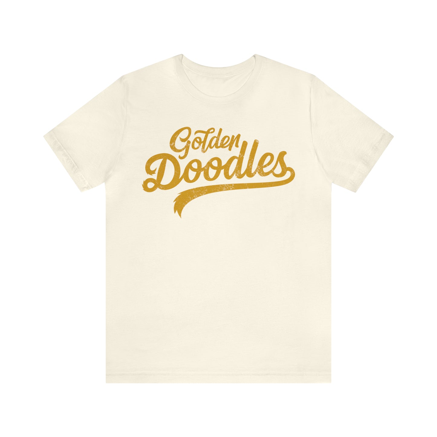 Golden Doodles, Unisex Short Sleeve Tee, Distressed Gold Print