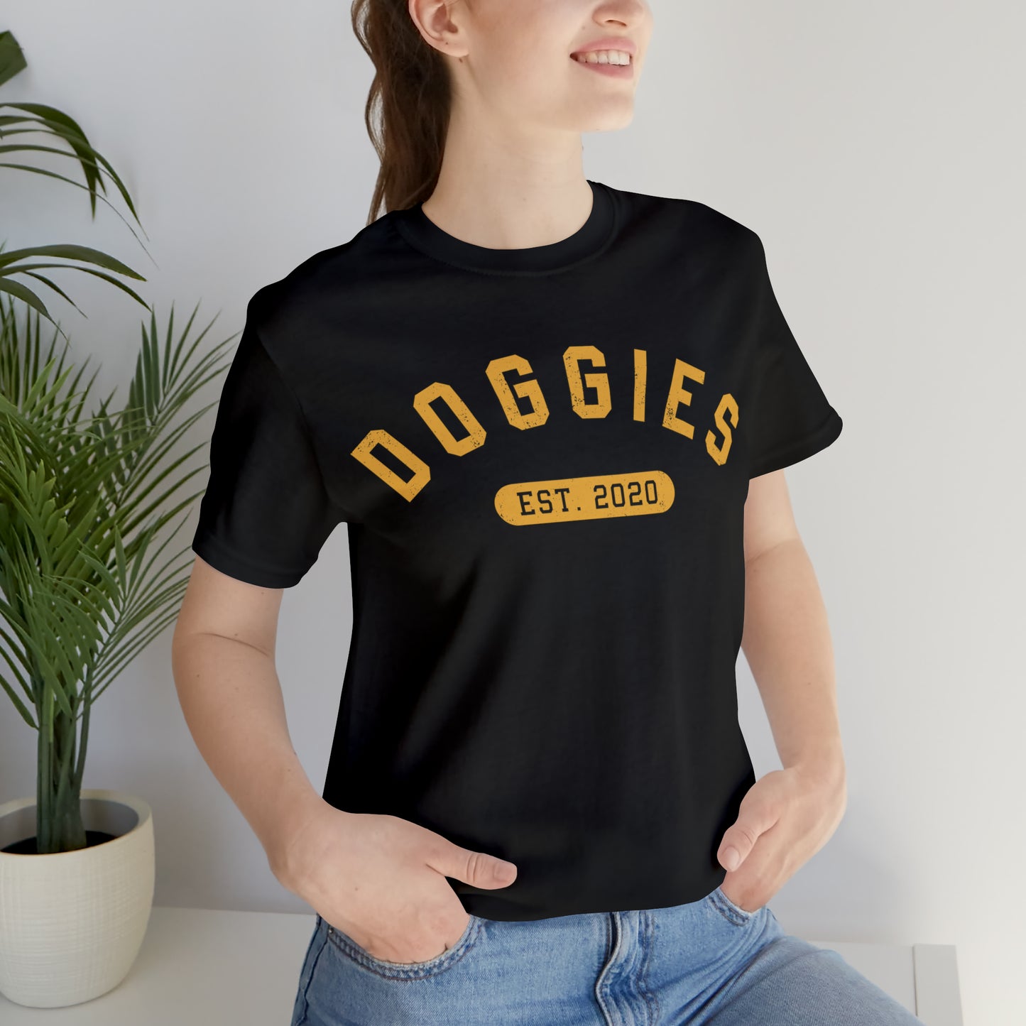 DOGGIES EST. 2020, Bella Canvas, Unisex Short Sleeve Tee, Distressed Print