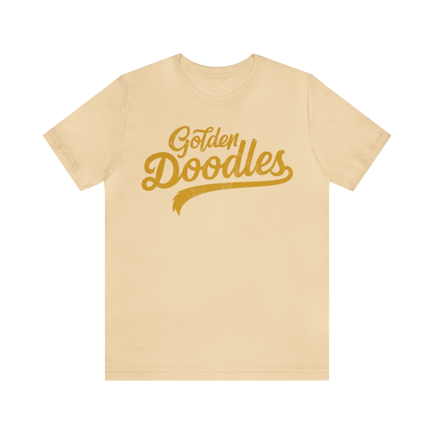 Golden Doodles, Unisex Short Sleeve Tee, Distressed Gold Print