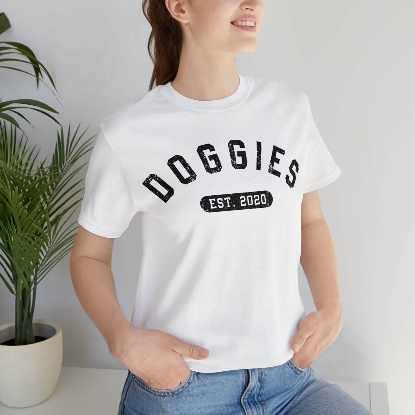 DOGGIES EST. 2020, Bella Canvas, Unisex Short Sleeve Tee, Distressed Print