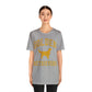 Golden Retrievers Collegiate Unisex Tee, with Distressed Gold Print