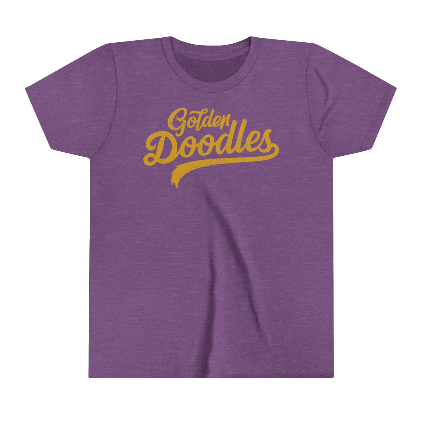 Golden Doodles, Youth Short Sleeve Tee, Distressed Gold Print