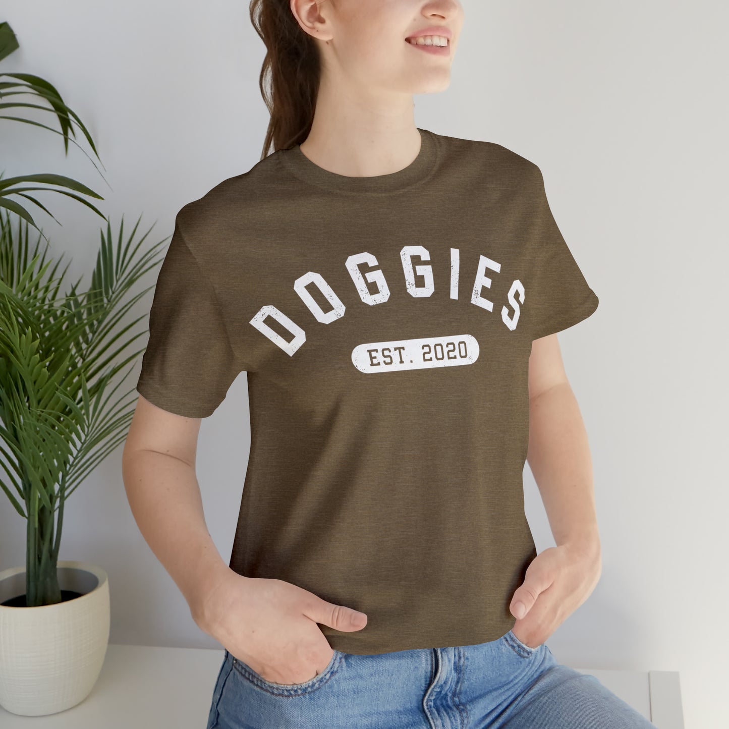 DOGGIES EST. 2020, Bella Canvas, Unisex Short Sleeve Tee, Distressed Print