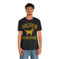 Golden Retrievers Collegiate Unisex Tee, with Distressed Gold Print