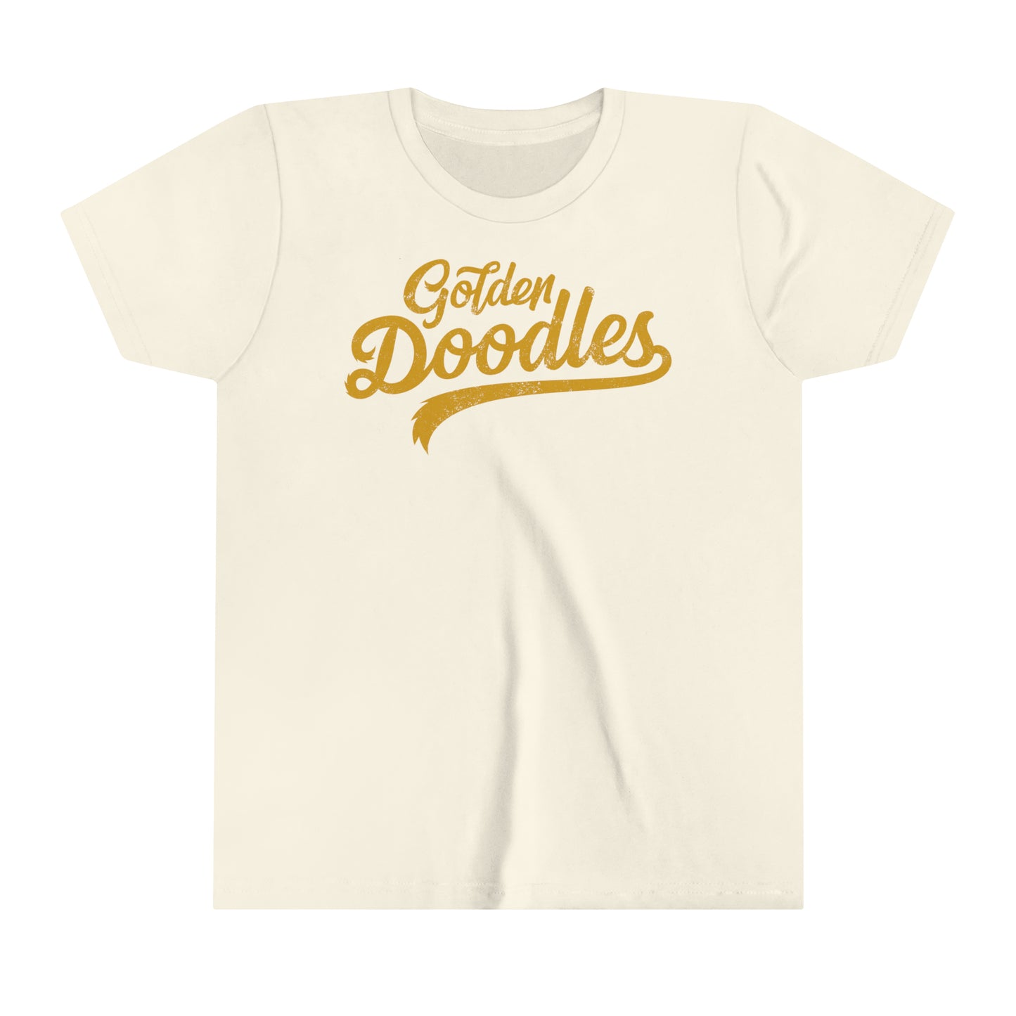 Golden Doodles, Youth Short Sleeve Tee, Distressed Gold Print