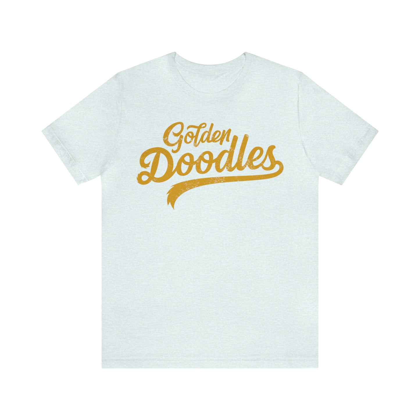 Golden Doodles, Unisex Short Sleeve Tee, Distressed Gold Print