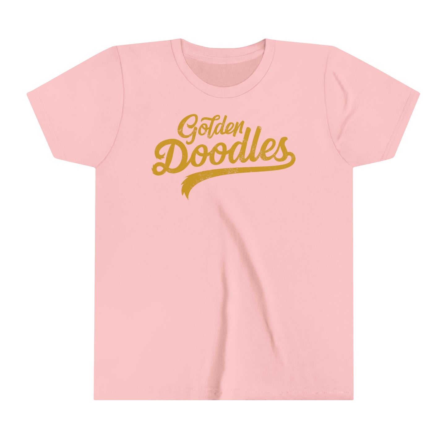 Golden Doodles, Youth Short Sleeve Tee, Distressed Gold Print