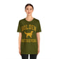 Golden Retrievers Collegiate Unisex Tee, with Distressed Gold Print