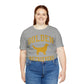 Golden Retrievers Collegiate Unisex Tee, with Distressed Gold Print