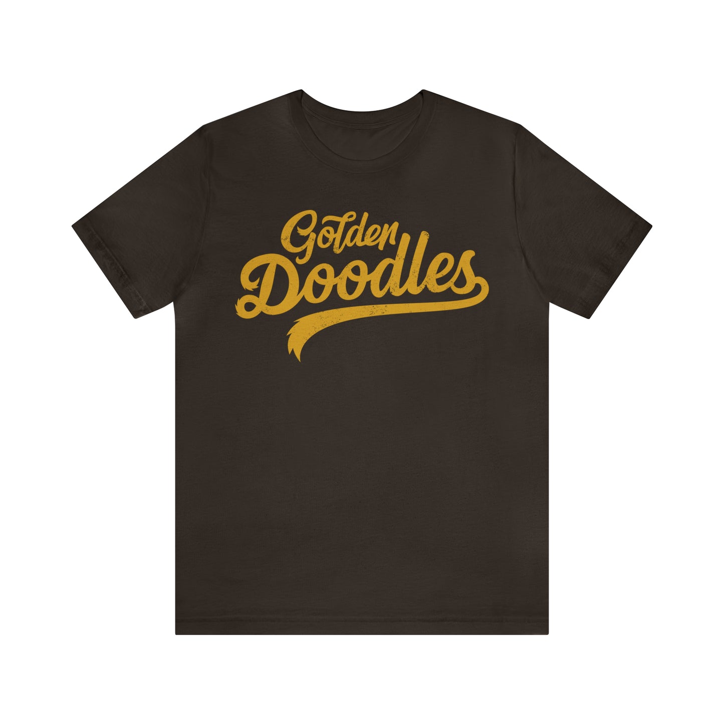 Golden Doodles, Unisex Short Sleeve Tee, Distressed Gold Print