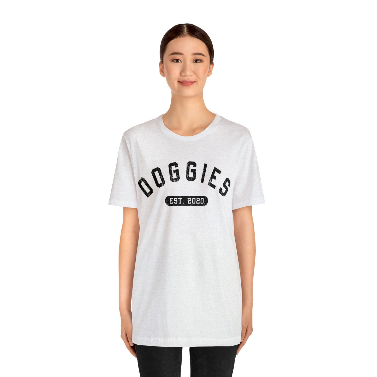 DOGGIES EST. 2020, Bella Canvas, Unisex Short Sleeve Tee, Distressed Print