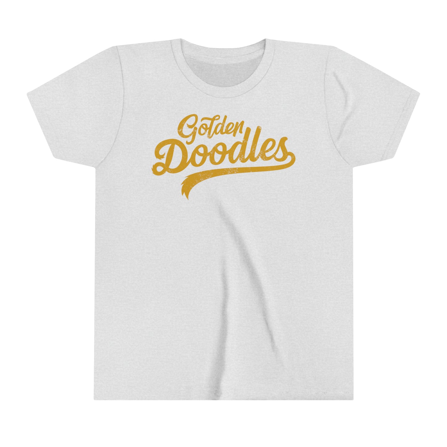 Golden Doodles, Youth Short Sleeve Tee, Distressed Gold Print