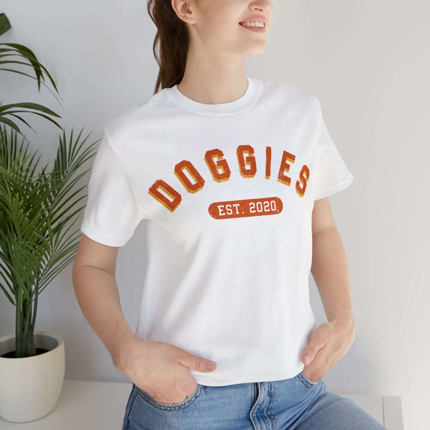 DOGGIES EST. 2020, Bella Canvas, Unisex Short Sleeve Tee, Distressed Print