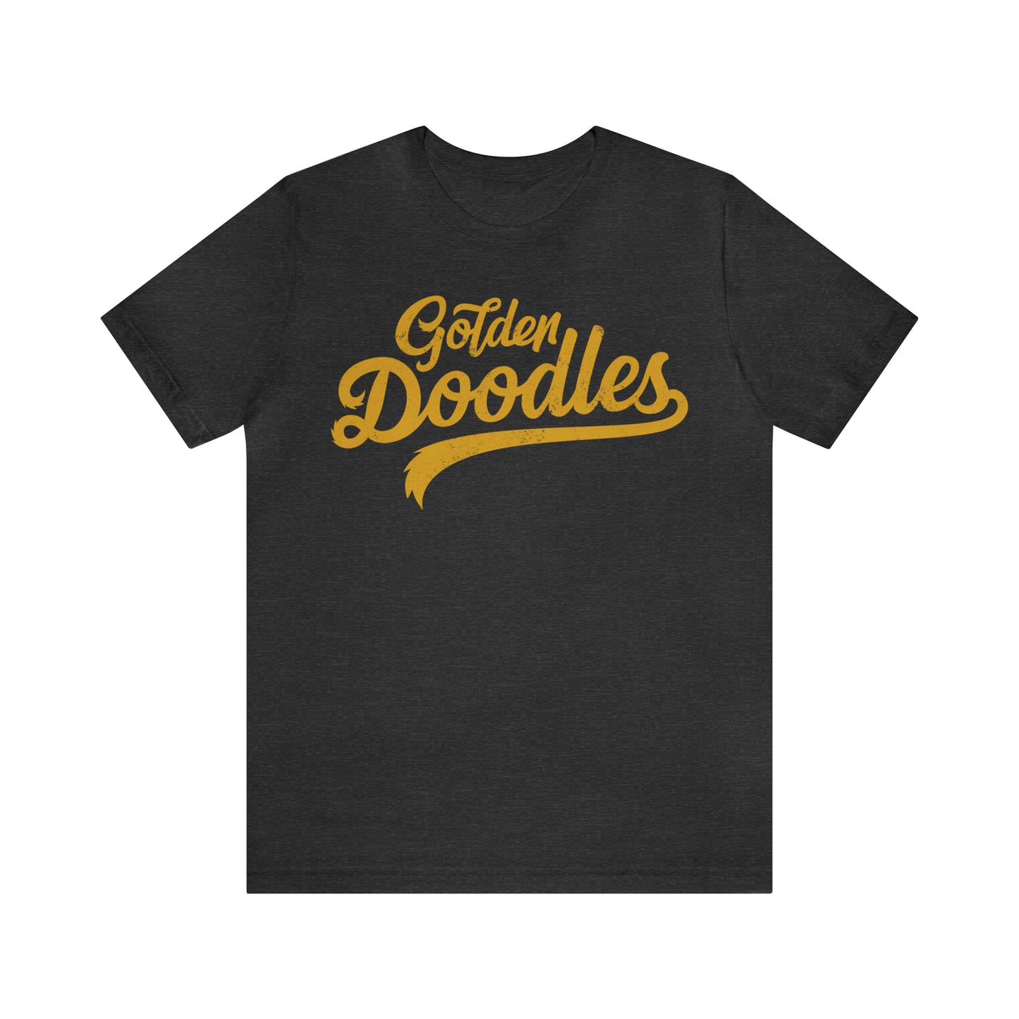 Golden Doodles, Unisex Short Sleeve Tee, Distressed Gold Print