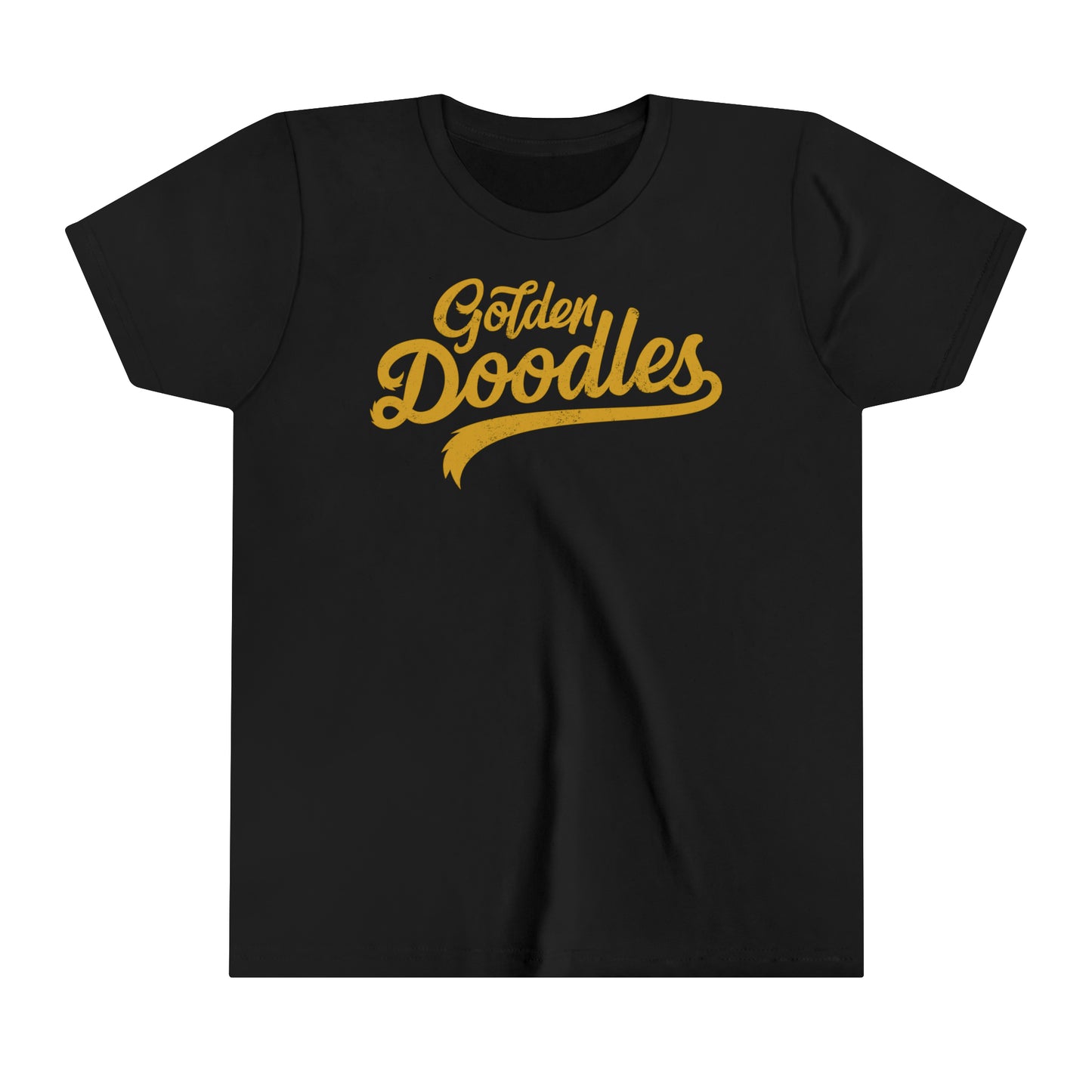 Golden Doodles, Youth Short Sleeve Tee, Distressed Gold Print