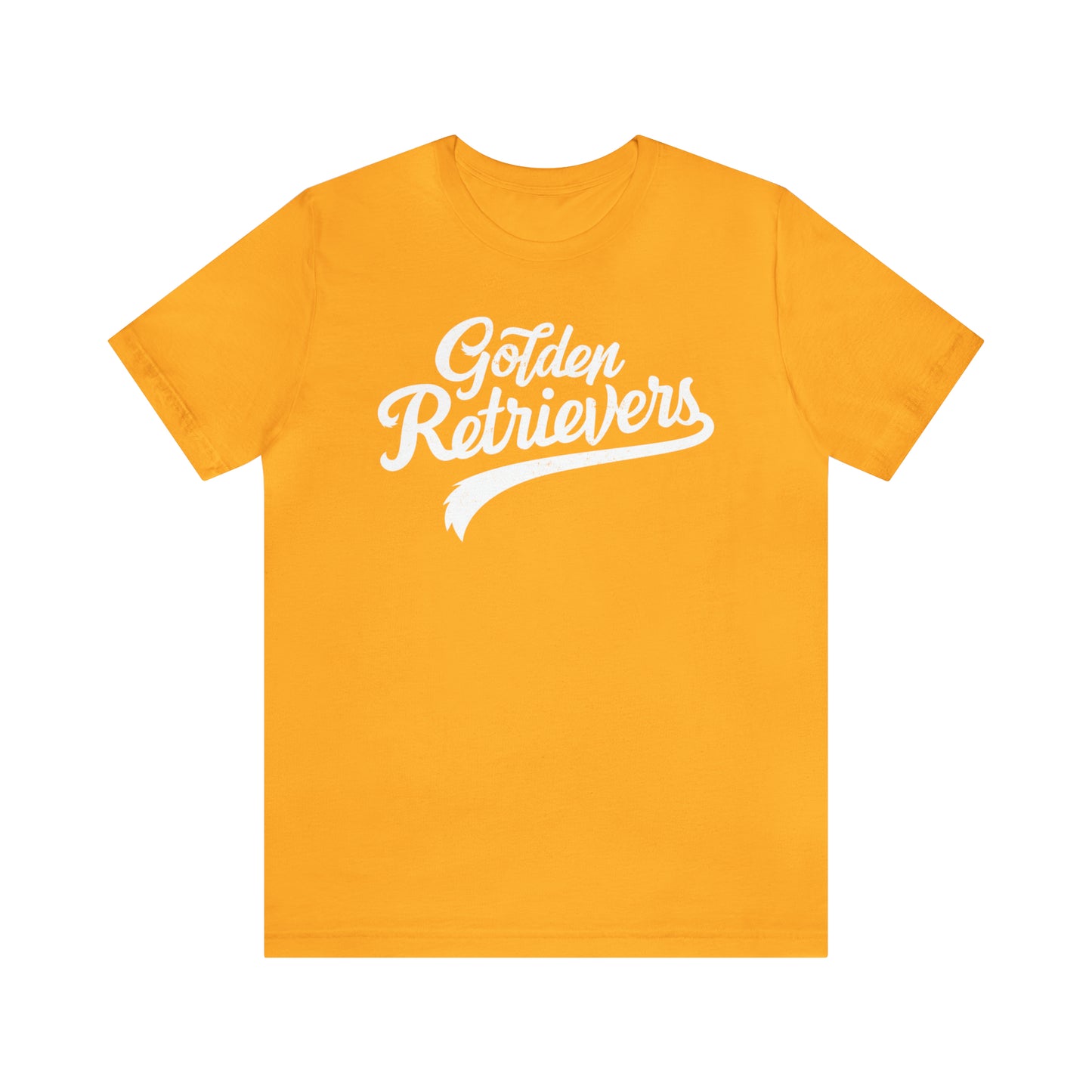 Golden Retrievers Script Unisex Tee, with Distressed White Print