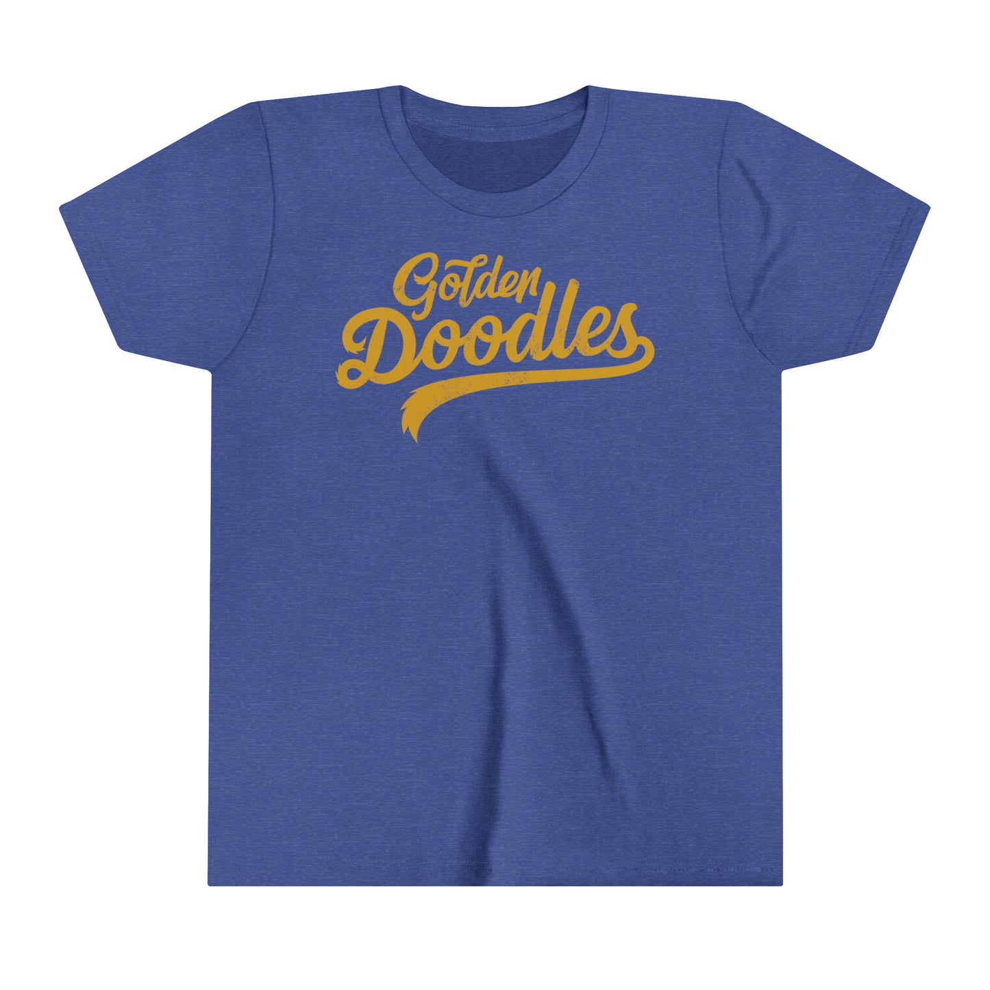 Golden Doodles, Youth Short Sleeve Tee, Distressed Gold Print