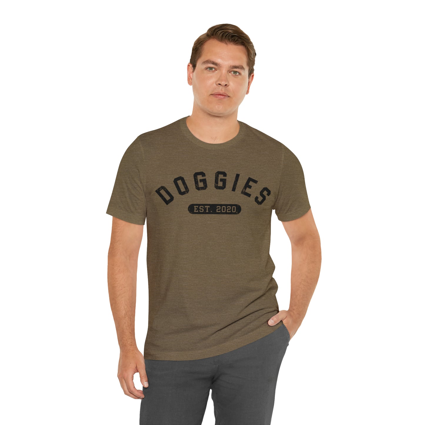 DOGGIES EST. 2020, Bella Canvas, Unisex Short Sleeve Tee, Distressed Print