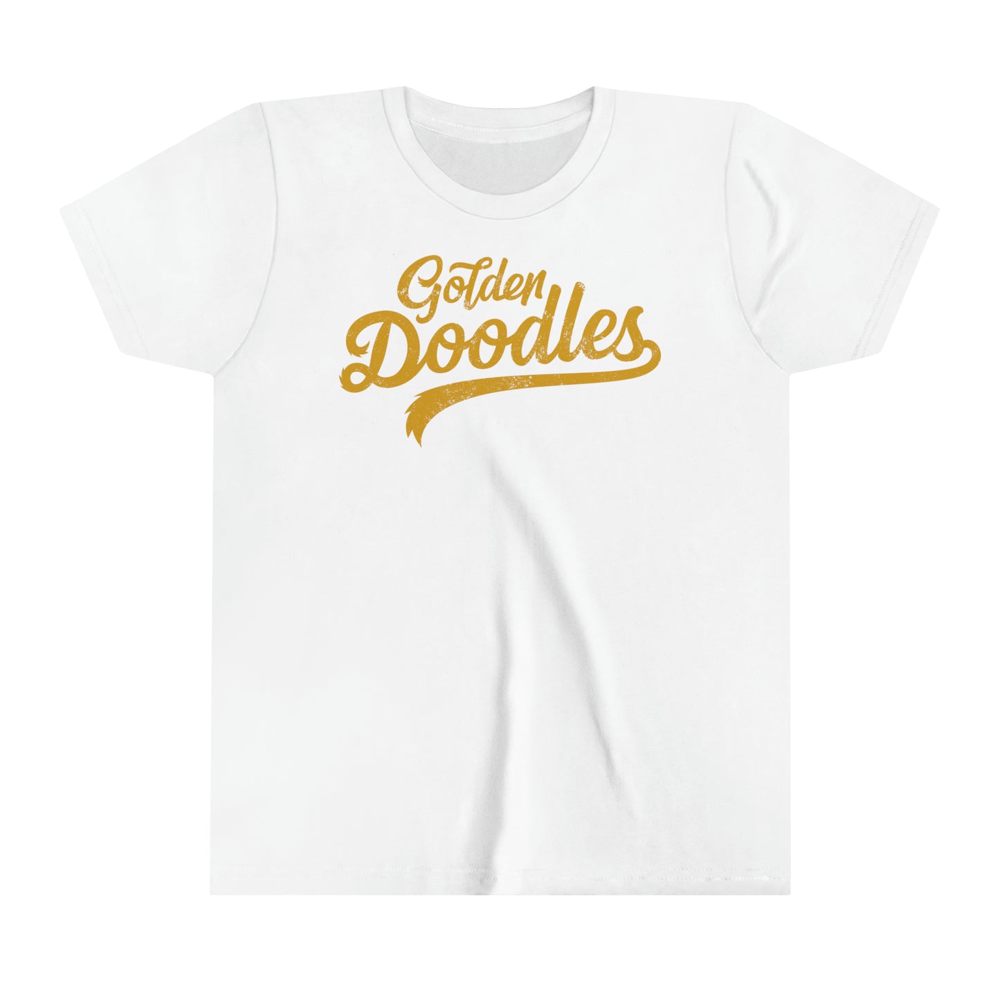 Golden Doodles, Youth Short Sleeve Tee, Distressed Gold Print