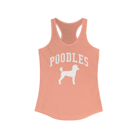 Poodles Collegiate, Women's Racerback Tank, Distressed Print