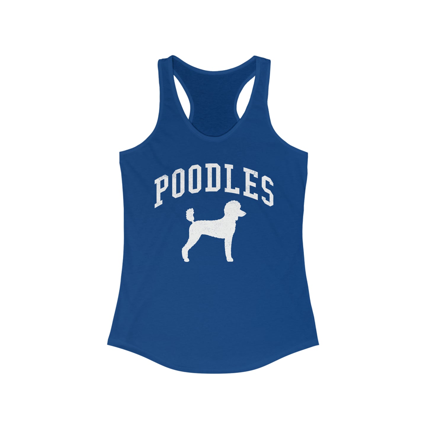 Poodles Collegiate, Women's Racerback Tank, Distressed Print