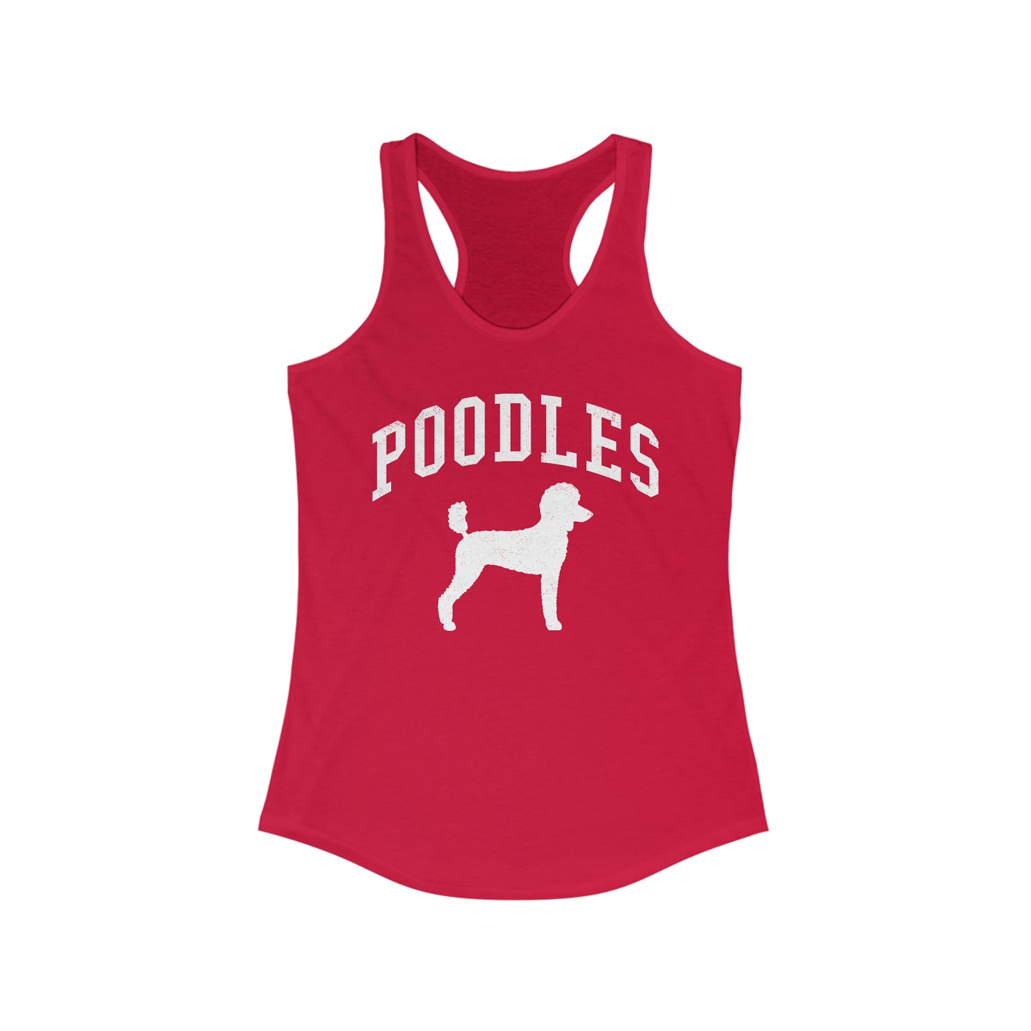 Poodles Collegiate, Women's Racerback Tank, Distressed Print