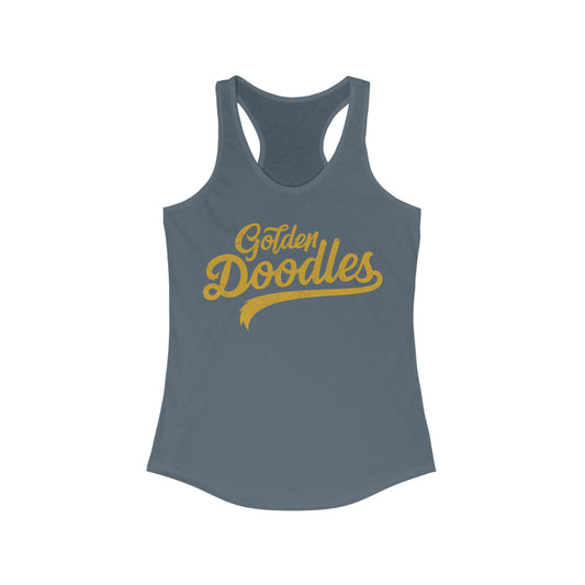 Golden Doodles, Women's Racerback Tank, Distressed Gold Print