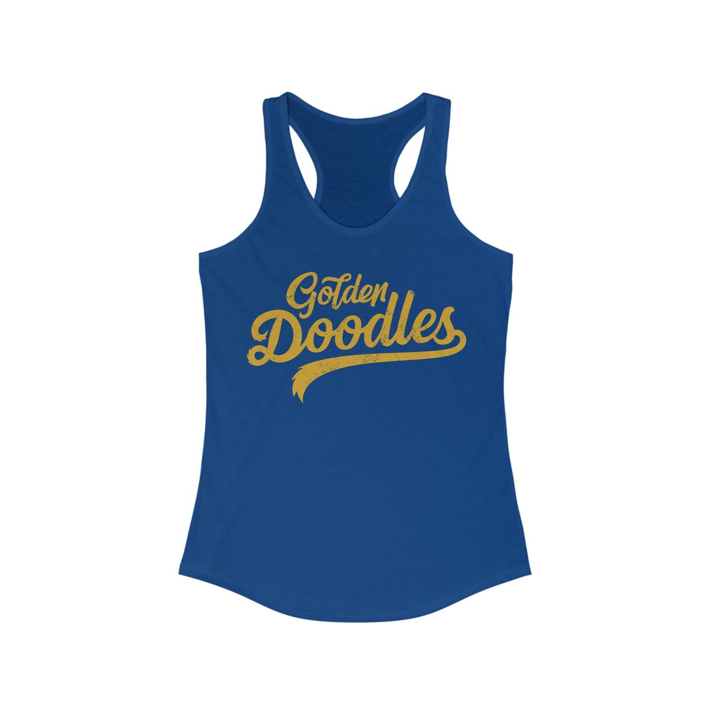 Golden Doodles, Women's Racerback Tank, Distressed Gold Print