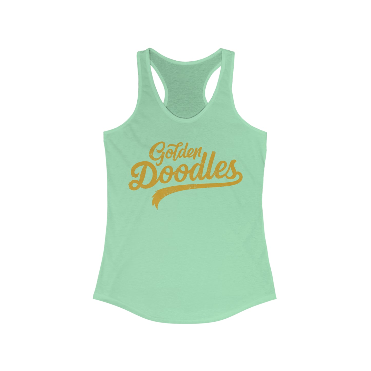 Golden Doodles, Women's Racerback Tank, Distressed Gold Print