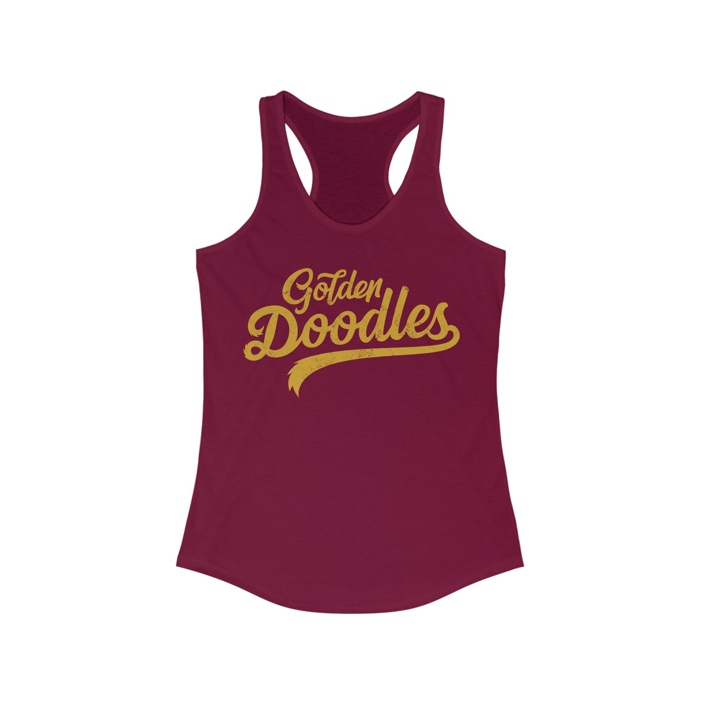 Golden Doodles, Women's Racerback Tank, Distressed Gold Print