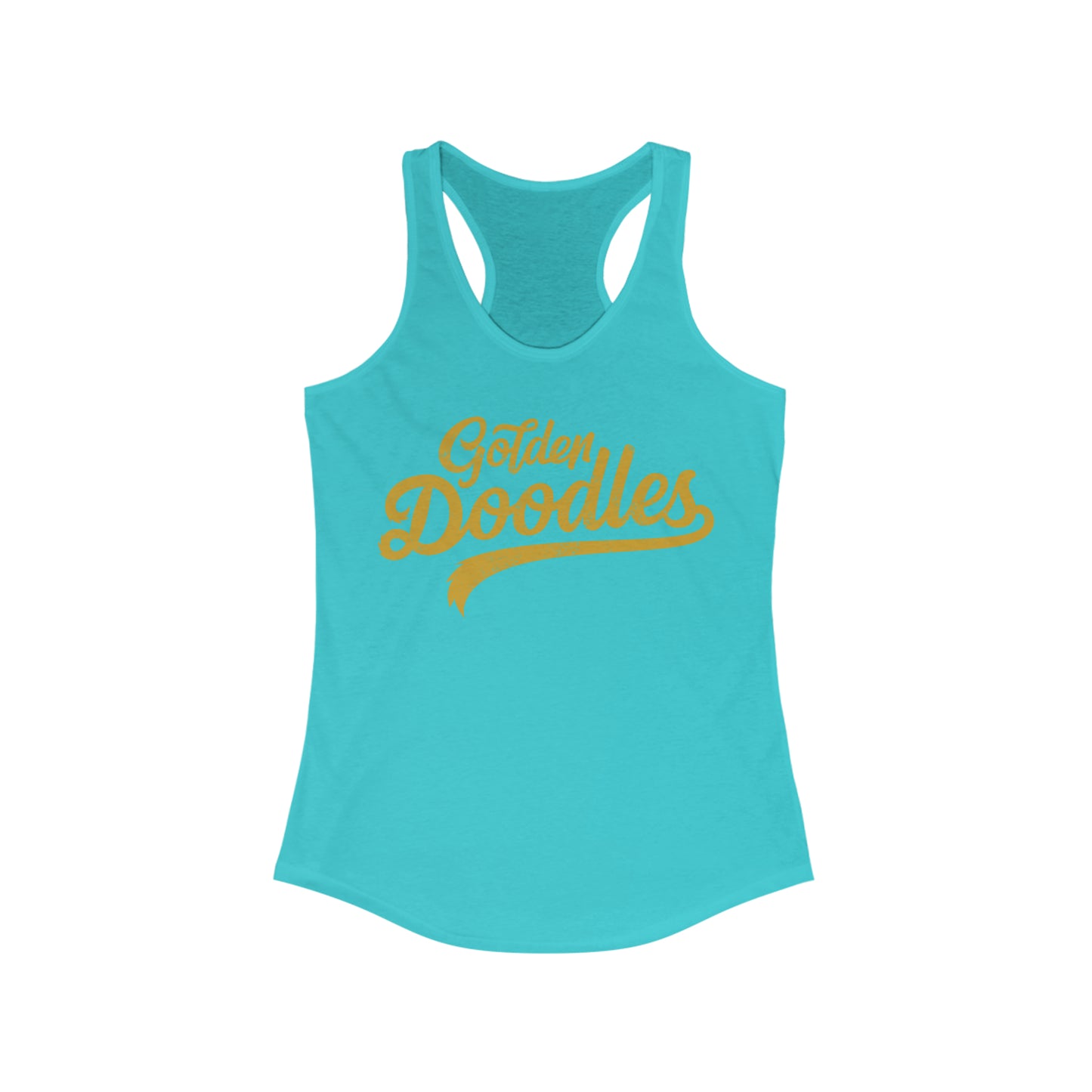 Golden Doodles, Women's Racerback Tank, Distressed Gold Print