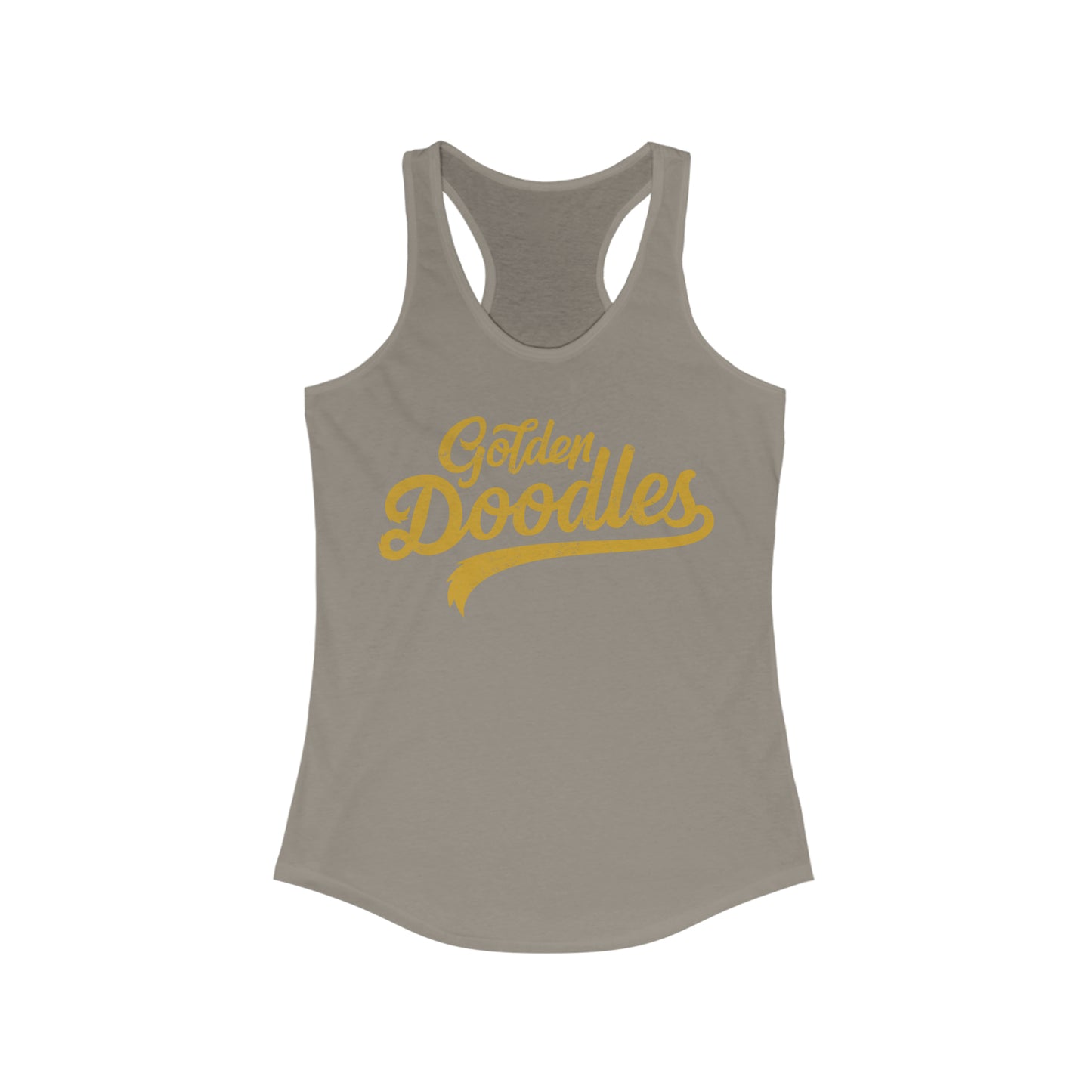 Golden Doodles, Women's Racerback Tank, Distressed Gold Print