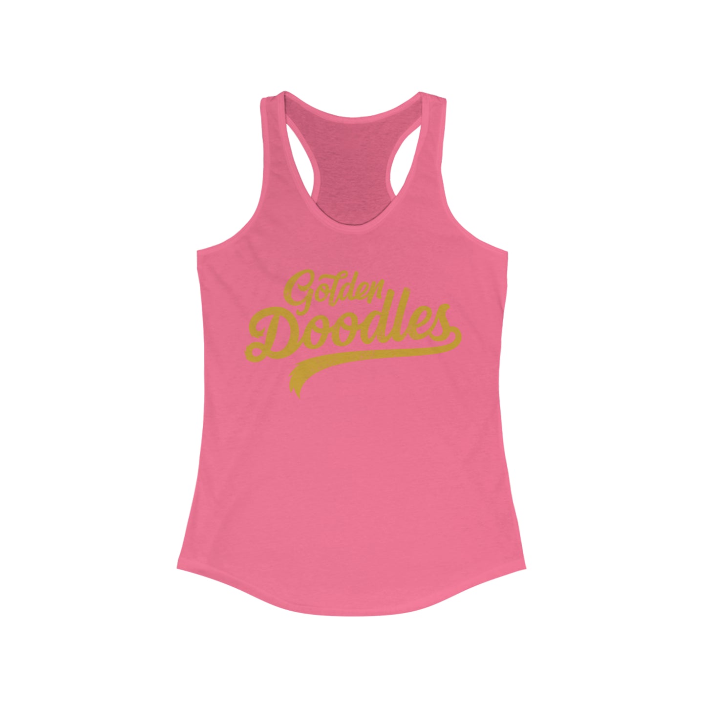 Golden Doodles, Women's Racerback Tank, Distressed Gold Print