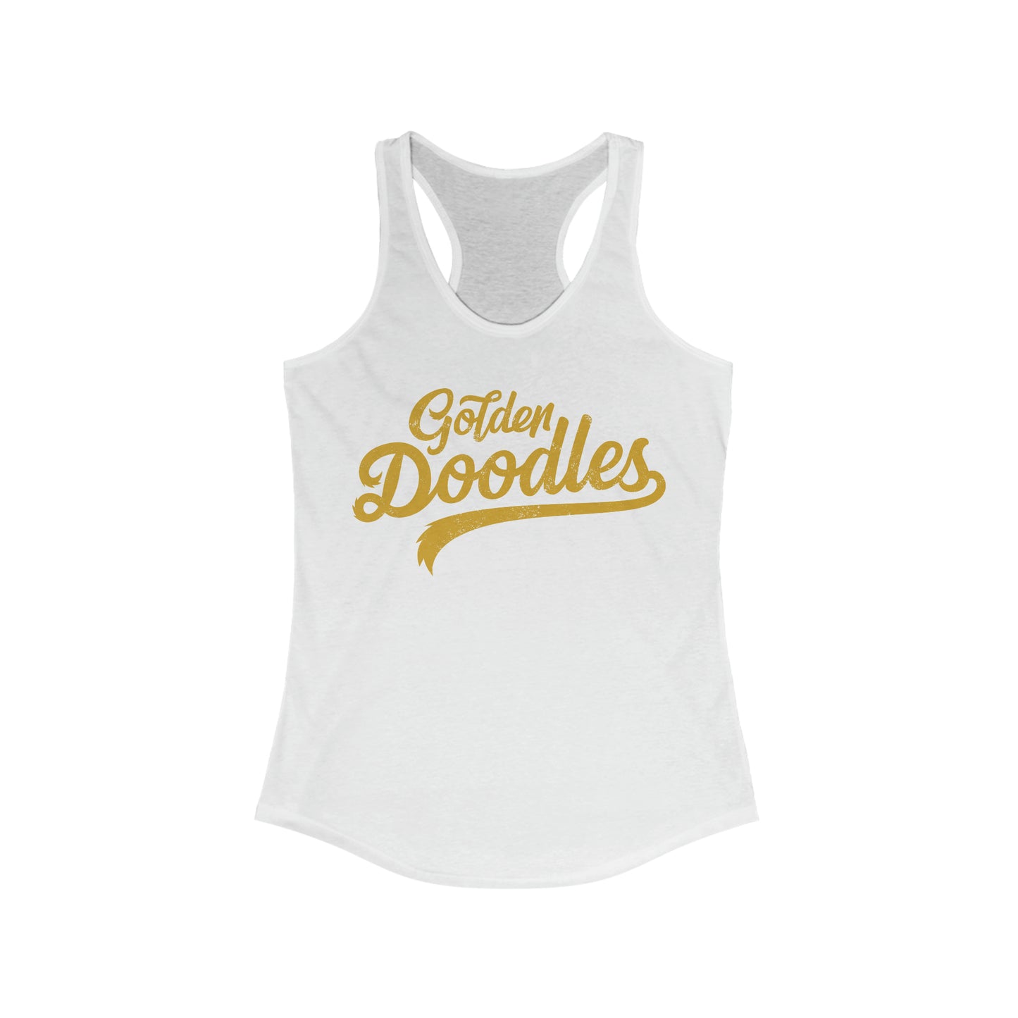 Golden Doodles, Women's Racerback Tank, Distressed Gold Print