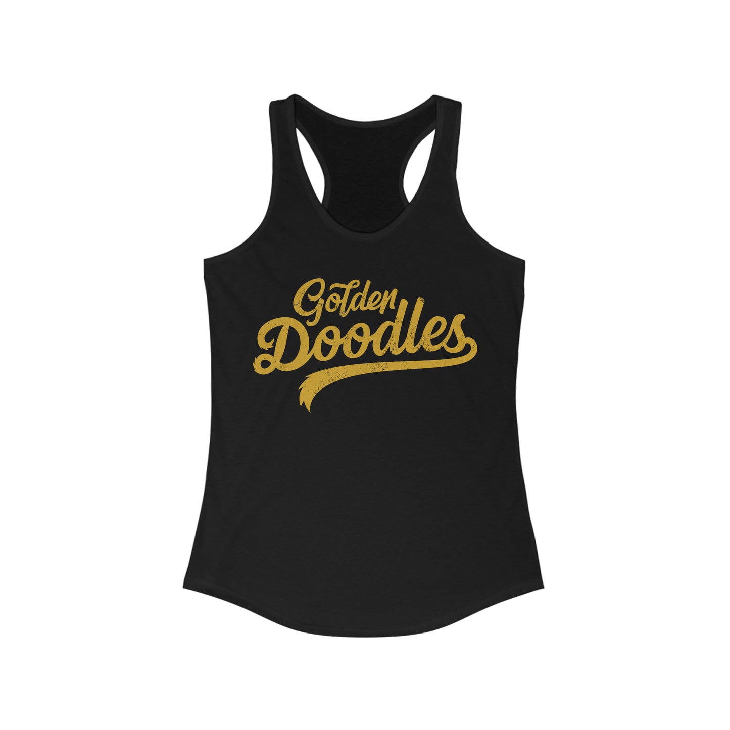 Golden Doodles, Women's Racerback Tank, Distressed Gold Print