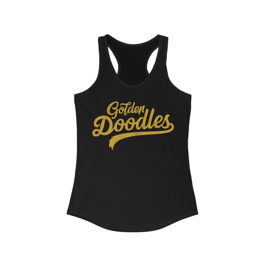 Golden Doodles, Women's Racerback Tank, Distressed Gold Print