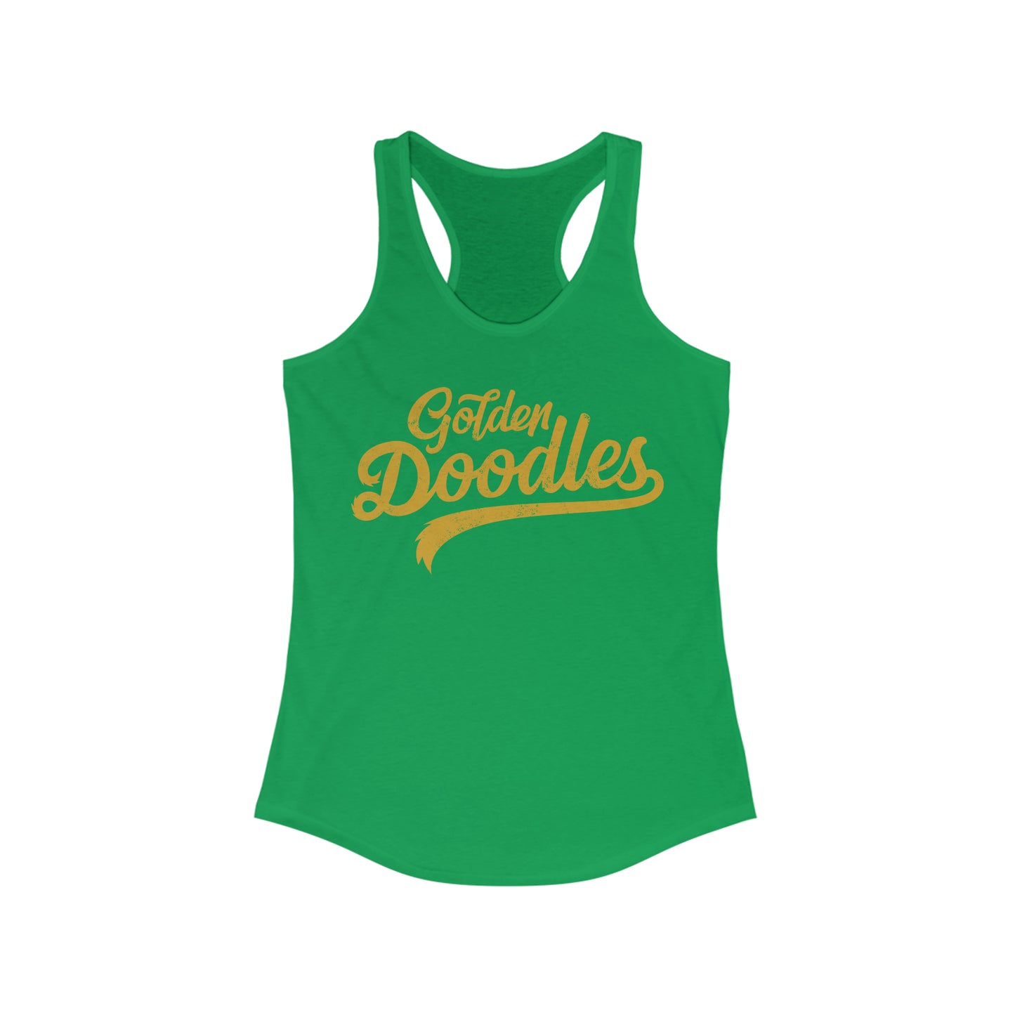 Golden Doodles, Women's Racerback Tank, Distressed Gold Print