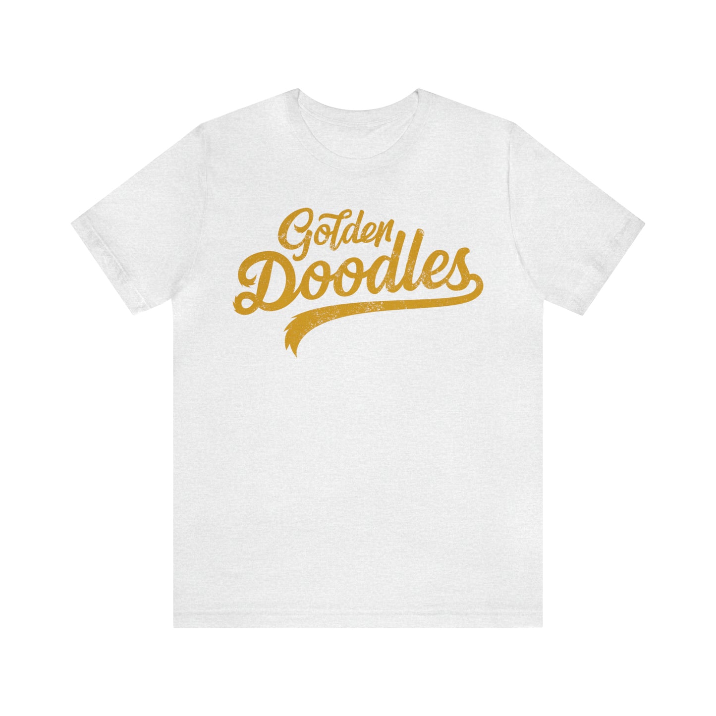 Golden Doodles, Unisex Short Sleeve Tee, Distressed Gold Print