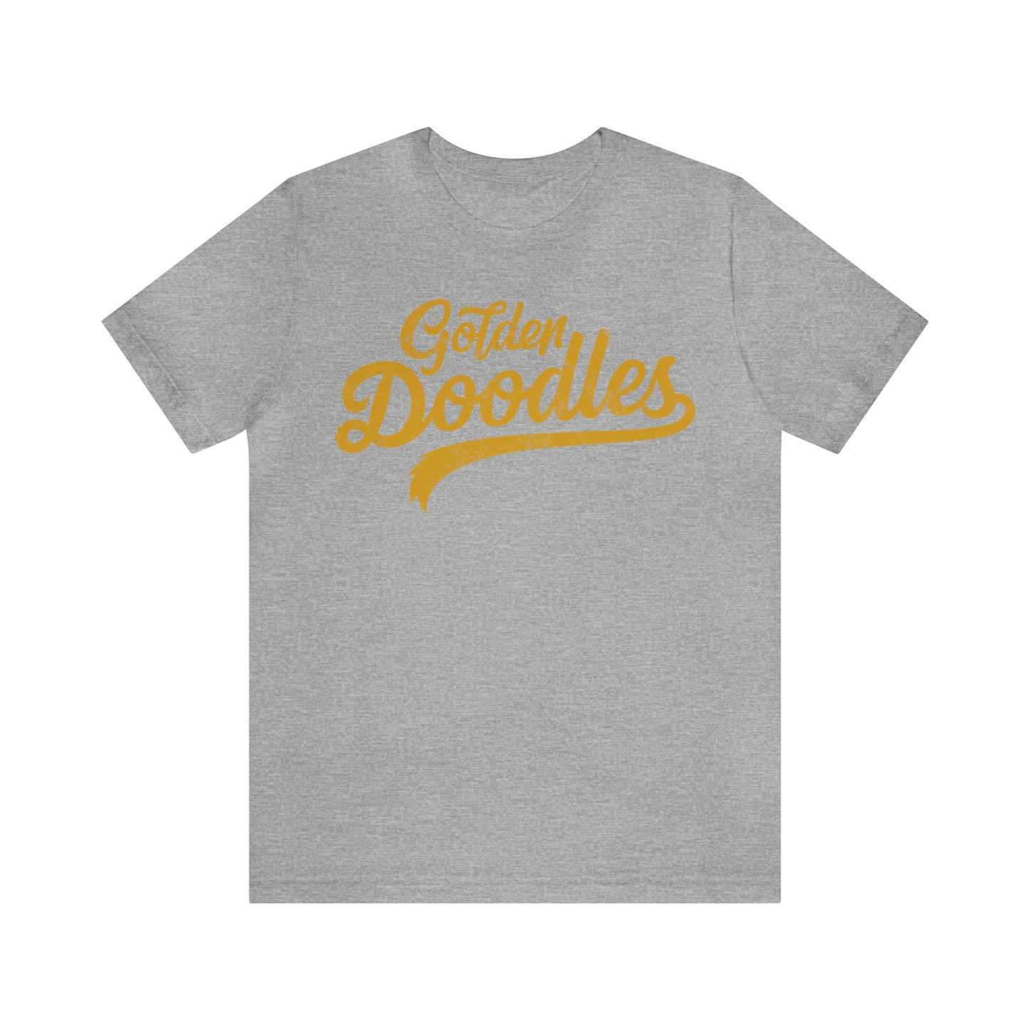 Golden Doodles, Unisex Short Sleeve Tee, Distressed Gold Print